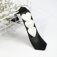 Heart Patch Necktie Casual Tie For Women