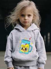 Kid's Lemonade Print Long Sleeve Hoodie & Pants Set