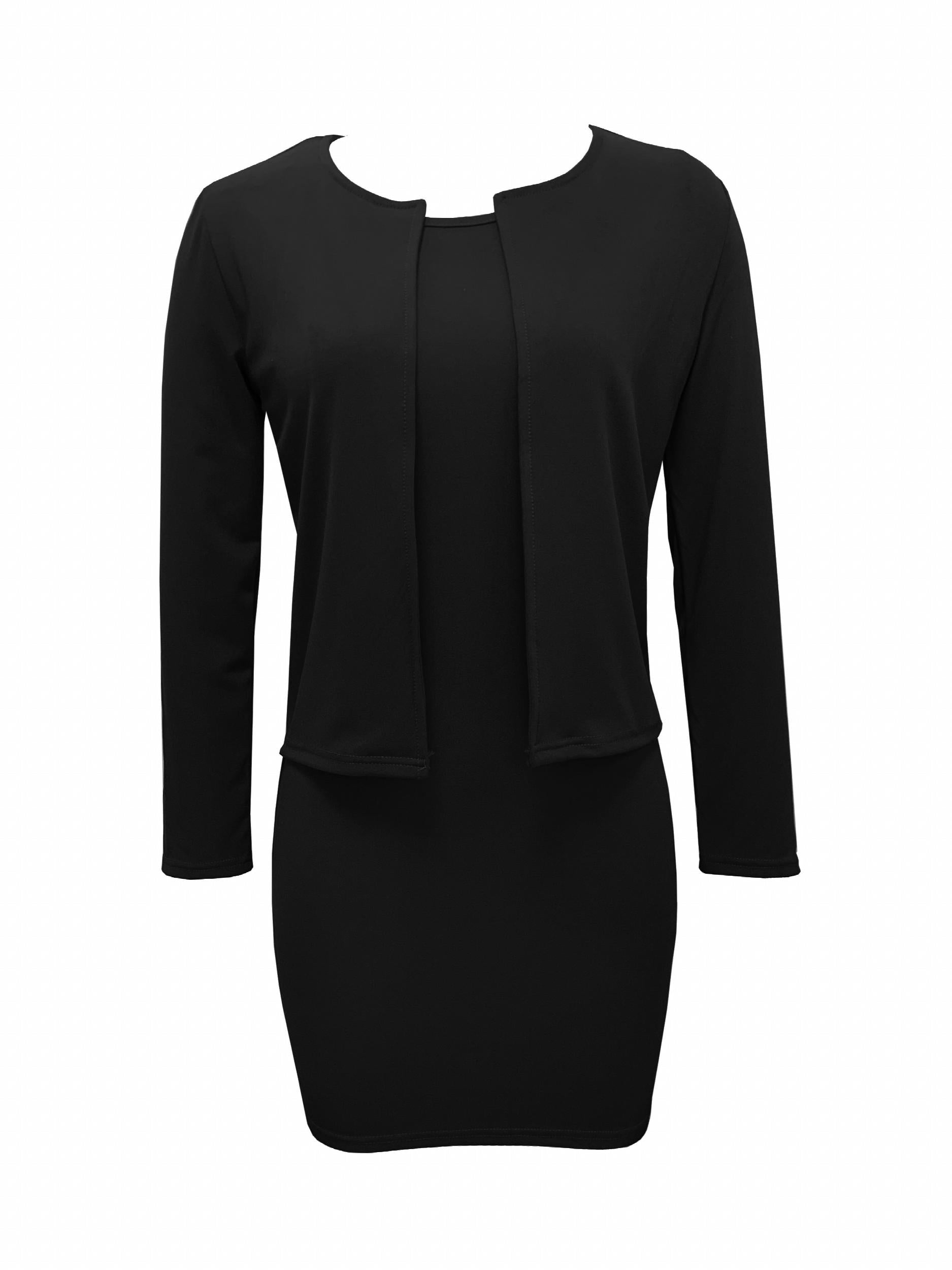 Slim Two-piece Dress Set Long Sleeve Jacket & Bodycon Dress