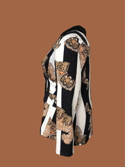Colorblock Graphic Print Boho Blazer