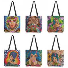 Oil Painting Printed Women Tote Bag Large Capacity Street Shopping