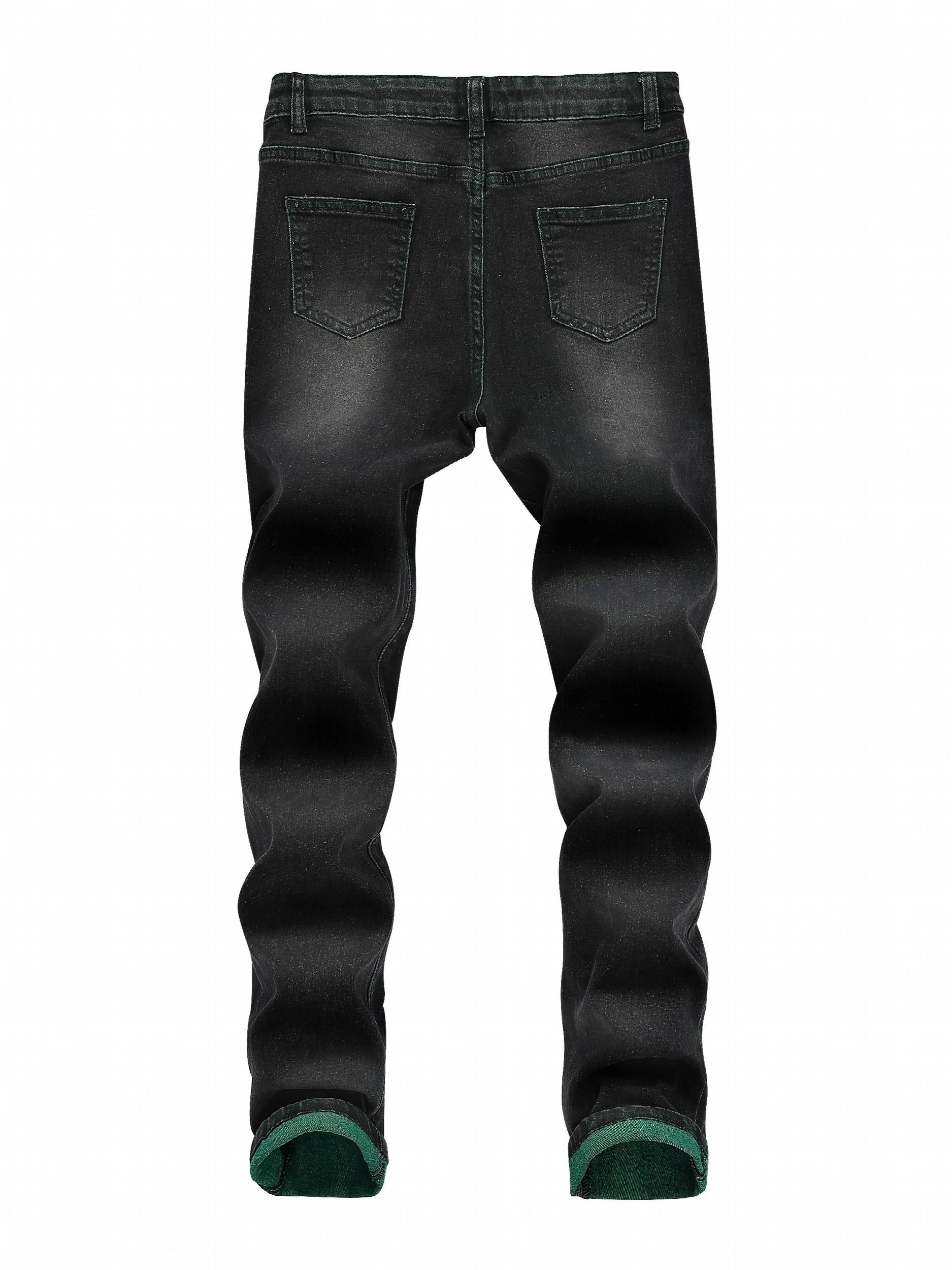 Boys Ripped Jeans Slim Fit Washed Denim Pants