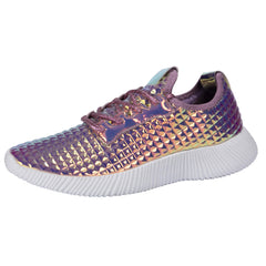 Holographic Low Top Sneakers Lightweight Lace up Running Shoes