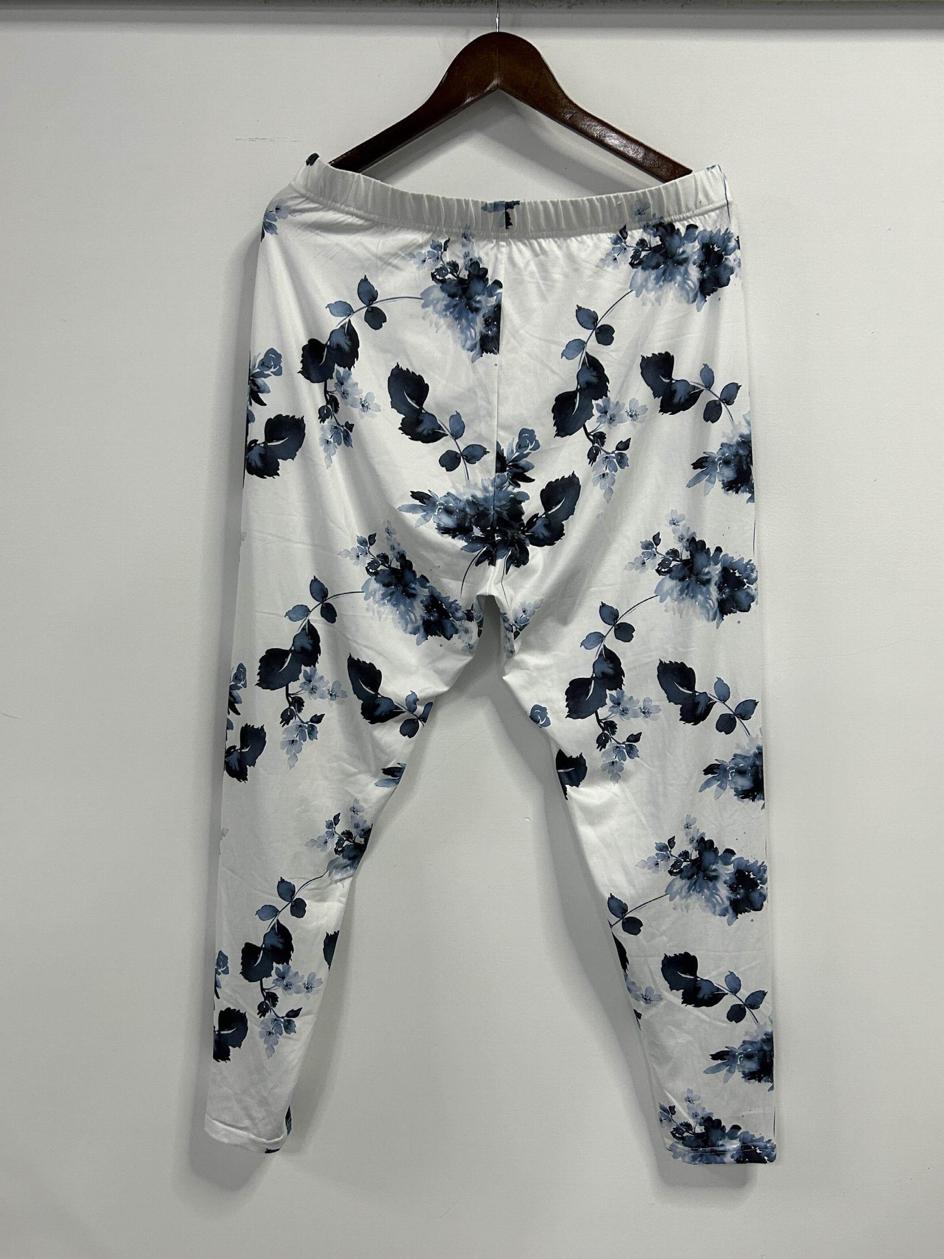Boho Leggings Women's Plus Floral Print Elastic High Rise Leggings