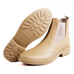 PVC Round Toe Flat Waterproof Rain Boots Comfortable Non Slip Rain Shoes