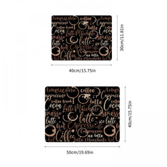 Absorbent Coffee Printed Drain Mat for Kitchen and Bathroom