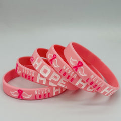 5pcs Hope and Courage Silicone Bracelet Wristband for Inspiration