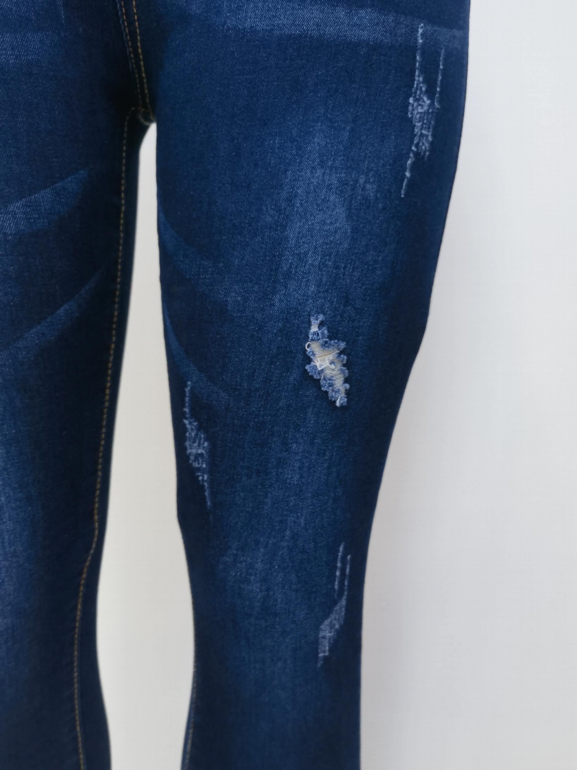 Plus Size Sexy Jeans Women's Plus Solid Ripped Button Fly High Rise Slim Fit