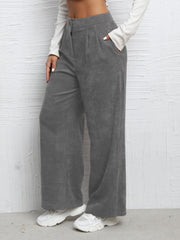 High Waist Wide Leg Pants with Pockets