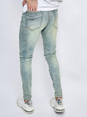 Slim Fit Ripped Jeans Men's Street Style Denim Pants