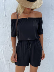 Off Shoulder Solid Jumpsuit Casual Jumpsuit For Women