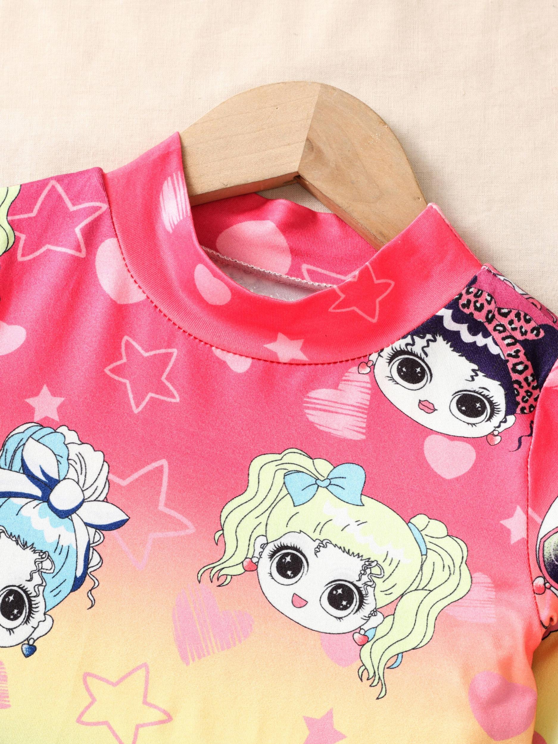 Young Girl Ombre Mock Neck Tee Dress