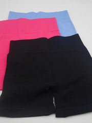 3Pcs High Waist Yoga Shorts Rib Knit Quick Drying Sports Short