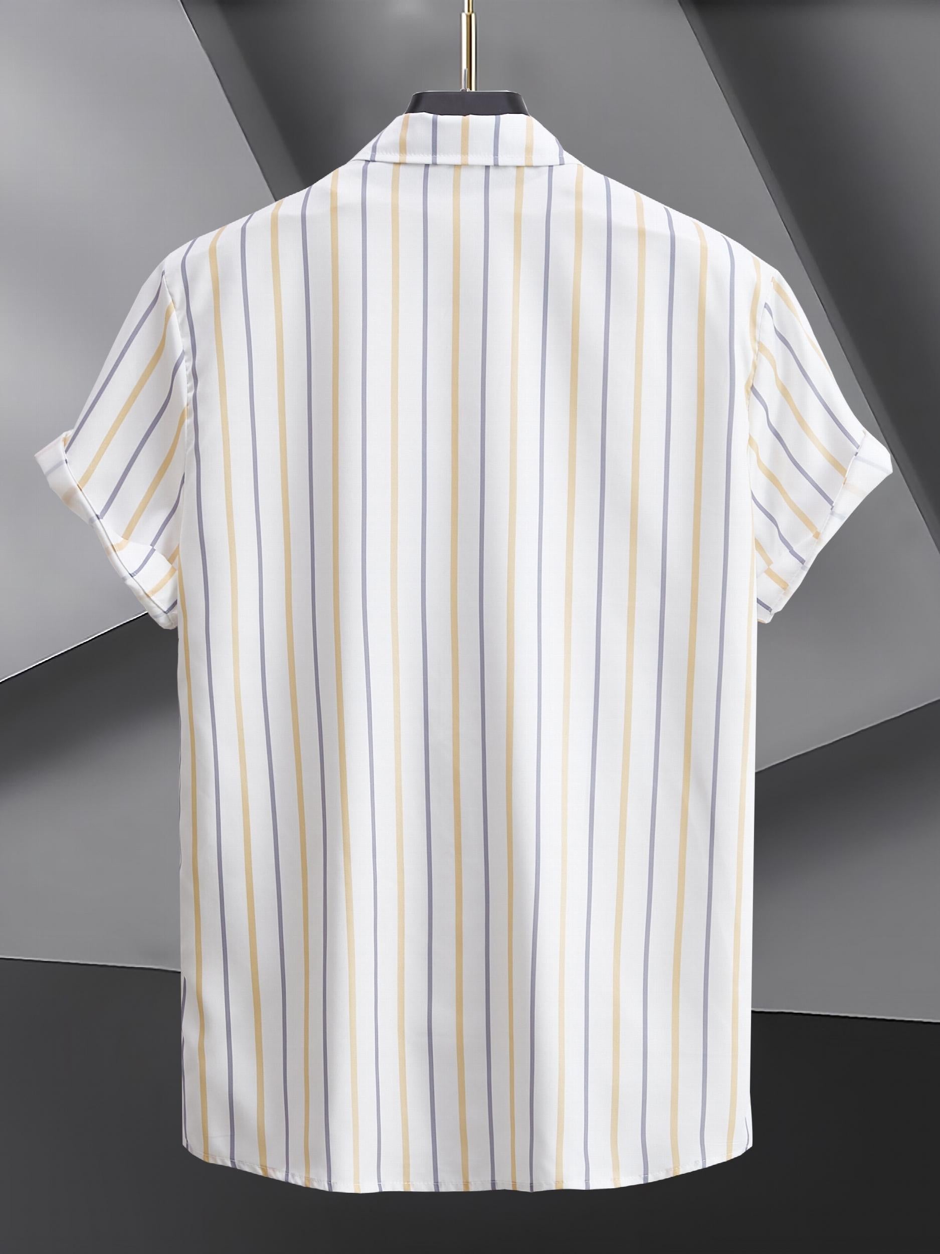 Men's Business Casual Short Sleeves Striped Shirts