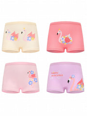 4pcs Pony Pattern Print Briefs for Girls