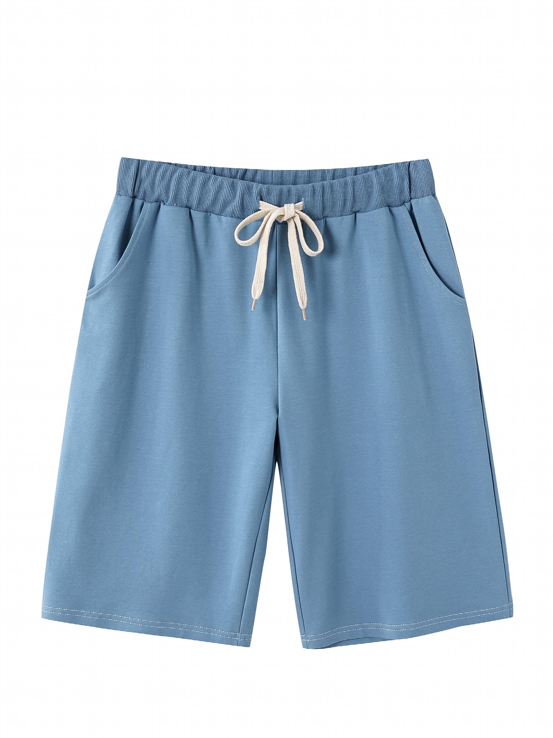 Summer Drawstring Loose Shorts Elastic Waist Sports Biker Yoga Shorts