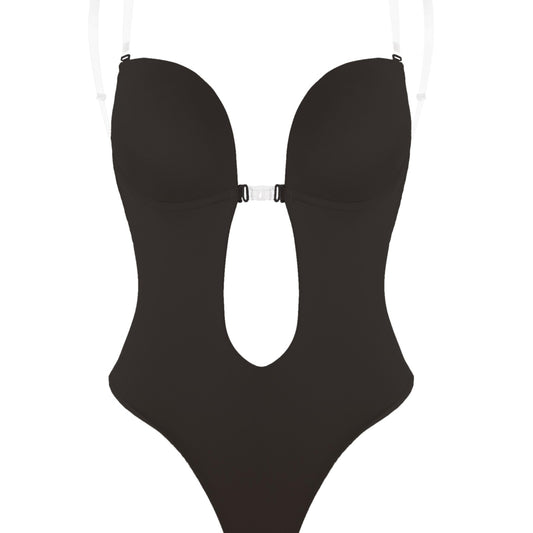 Sheer Straps Shaping Bodysuit Tummy Control Slimmer Slip Body Shaper