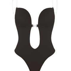 Sheer Straps Shaping Bodysuit Tummy Control Slimmer Slip Body Shaper