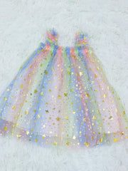 Rainbow Tulle Sling Dress for Summer Party Princess Dress