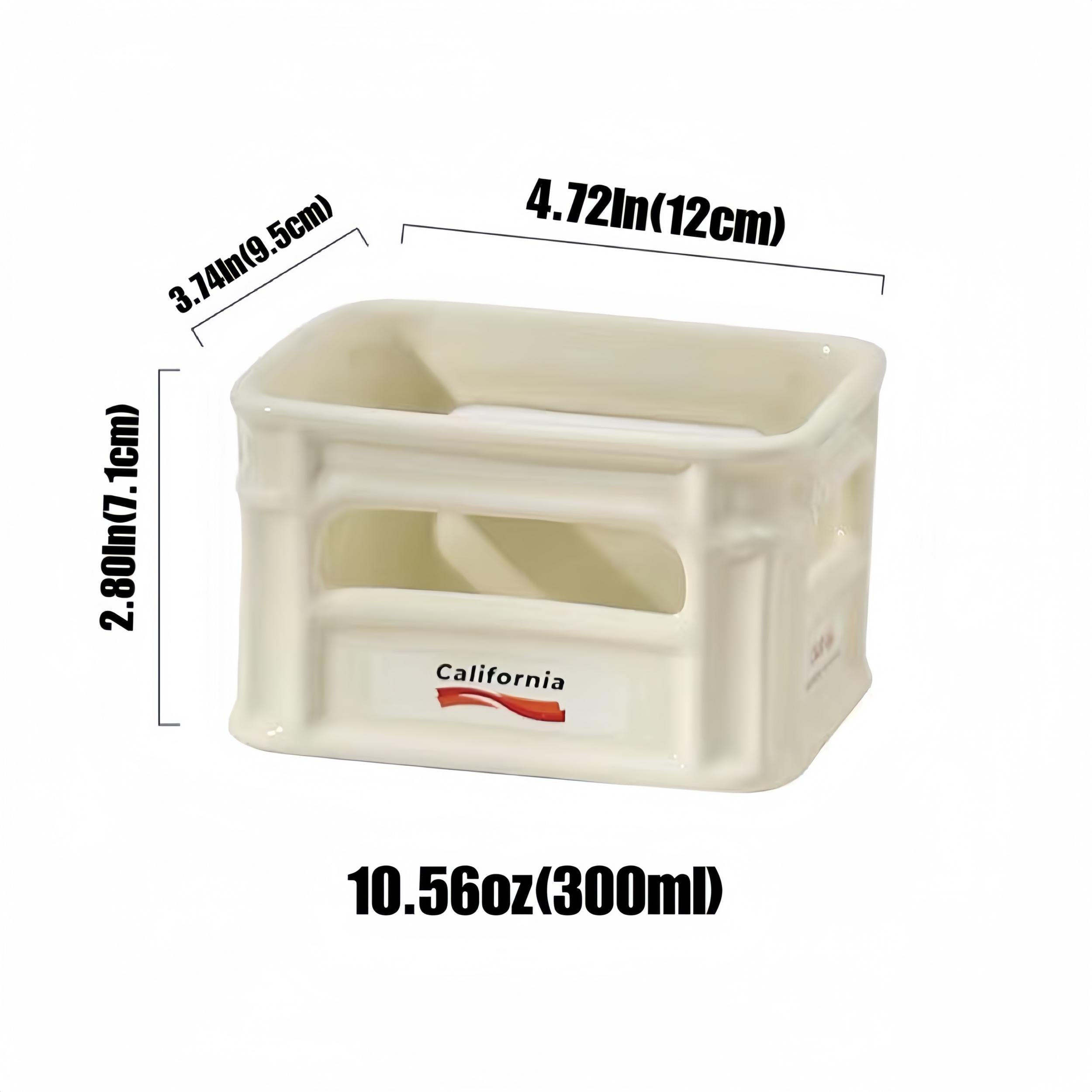 Ceramic Stationery Storage Box for Study Office Desk Dormitory Fruit Bowl
