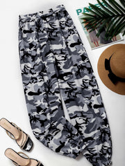 Camouflage Print Elastic Waist Jogger Pants for Women