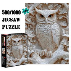 3D Embossed Owl Paper Puzzle Toy Forest Scene with Flowers & Birds