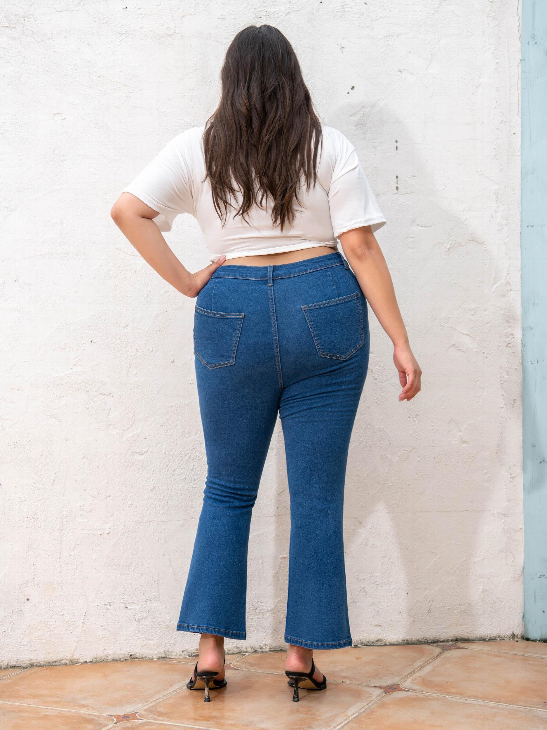 Women's High Rise Stretch Flared Leg Jeans