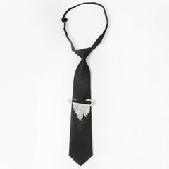 Rhinestone Tassel Brooch Necktie Solid Neck Tie For Shirt Decorative Tie