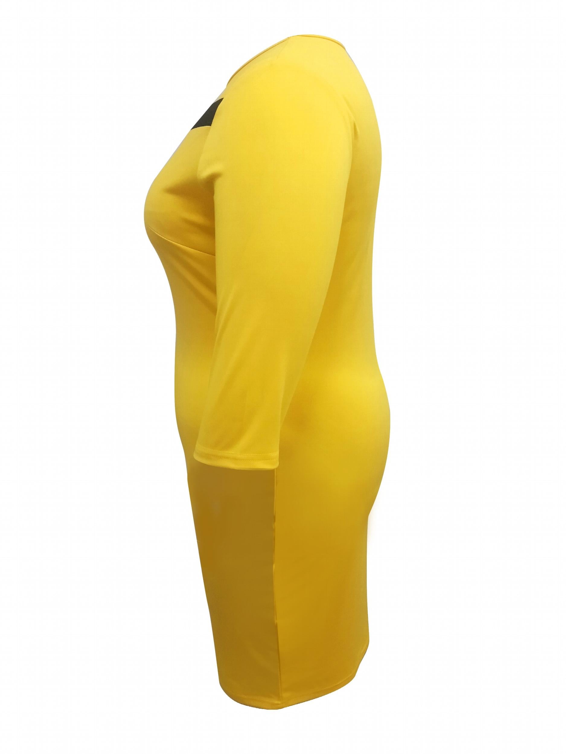 Colorblock Long Sleeve Bodycon Dress