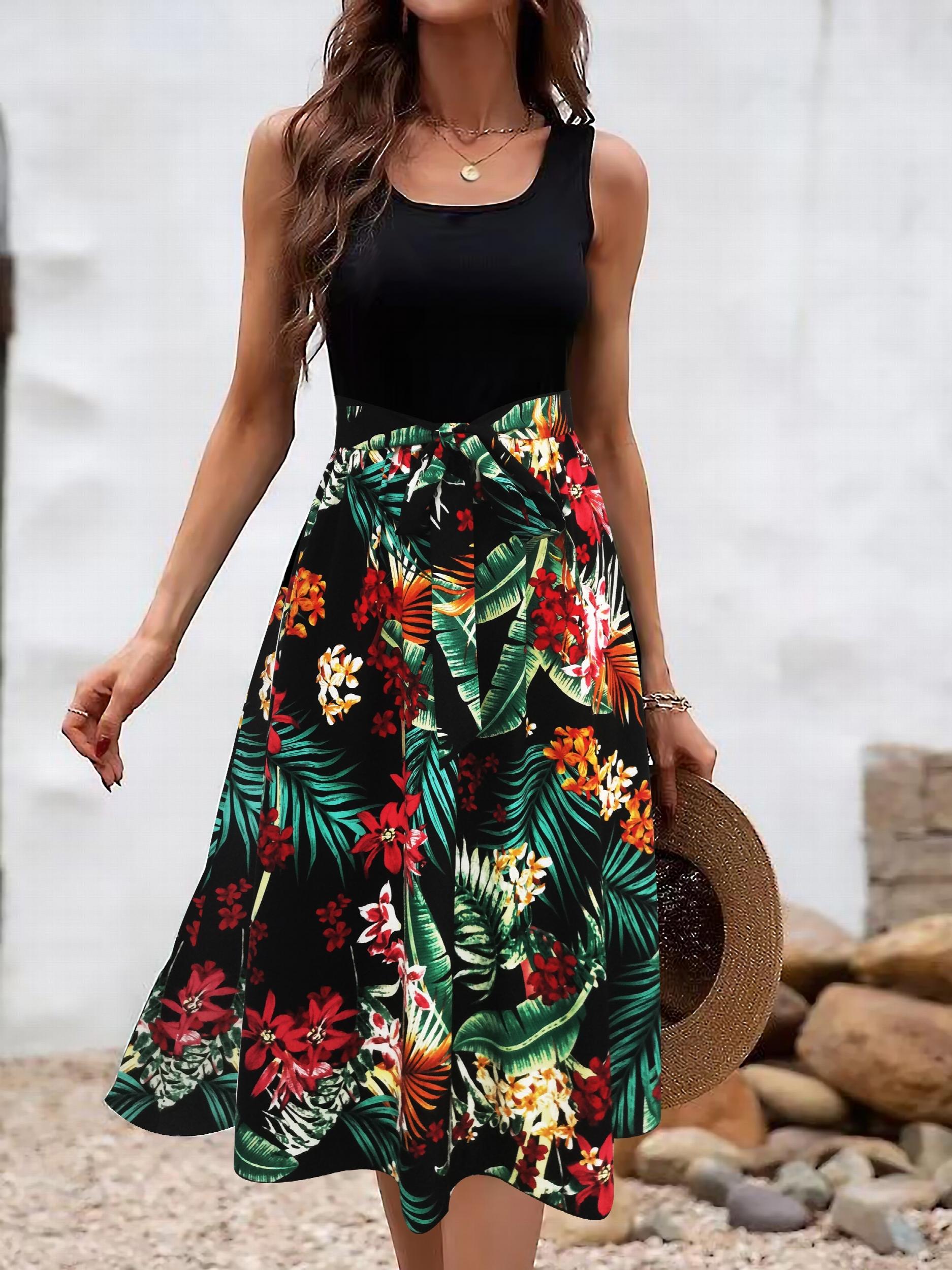 Floral Print Tank Dress for Spring & Summer