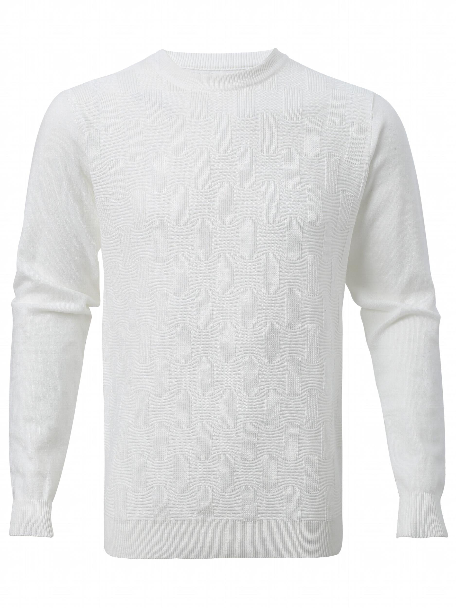 Men's Solid Sweater Casual Warm Stretch Crew Neck Pullover