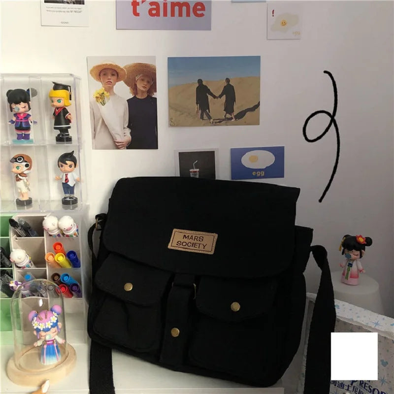 Vintage Harajuku Women Shoulder Bag Large Capacity