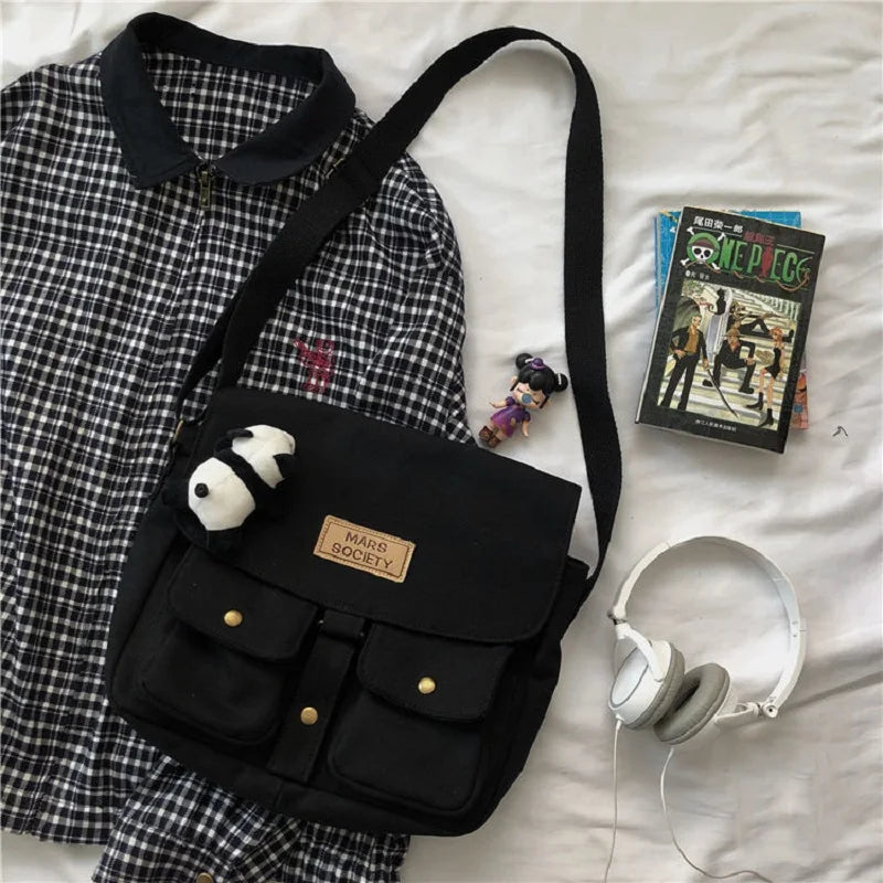 Vintage Harajuku Women Shoulder Bag Large Capacity