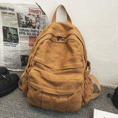 Retro Casual Travel Backpack for Women High Capacity Bagpack Zipper SchoolBag