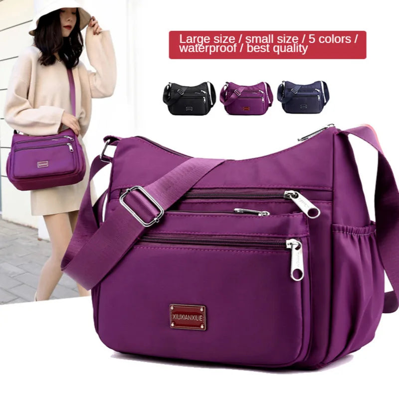 Large Capacity Women Message Bag Nylon Waterproof Crossbody Sling Bag