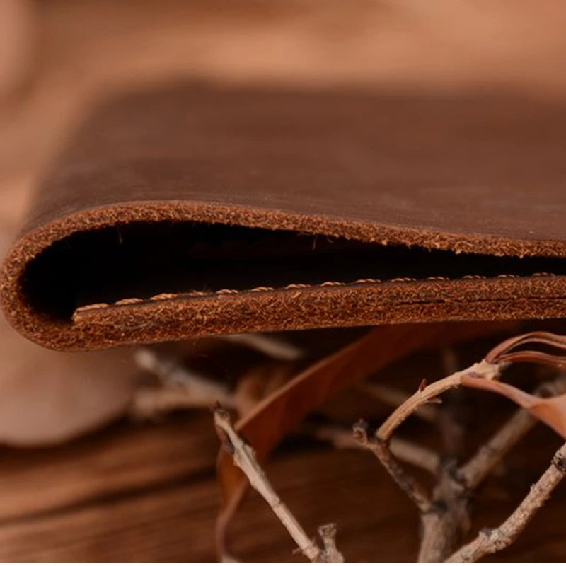 Vintage Long Leather Men Wallet with Zipper