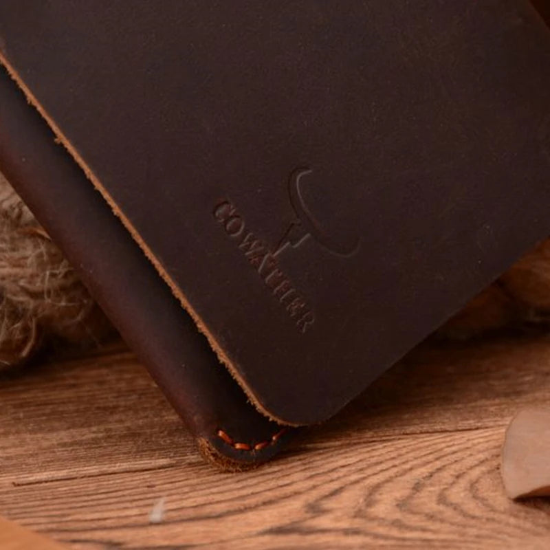 Vintage Long Leather Men Wallet with Zipper