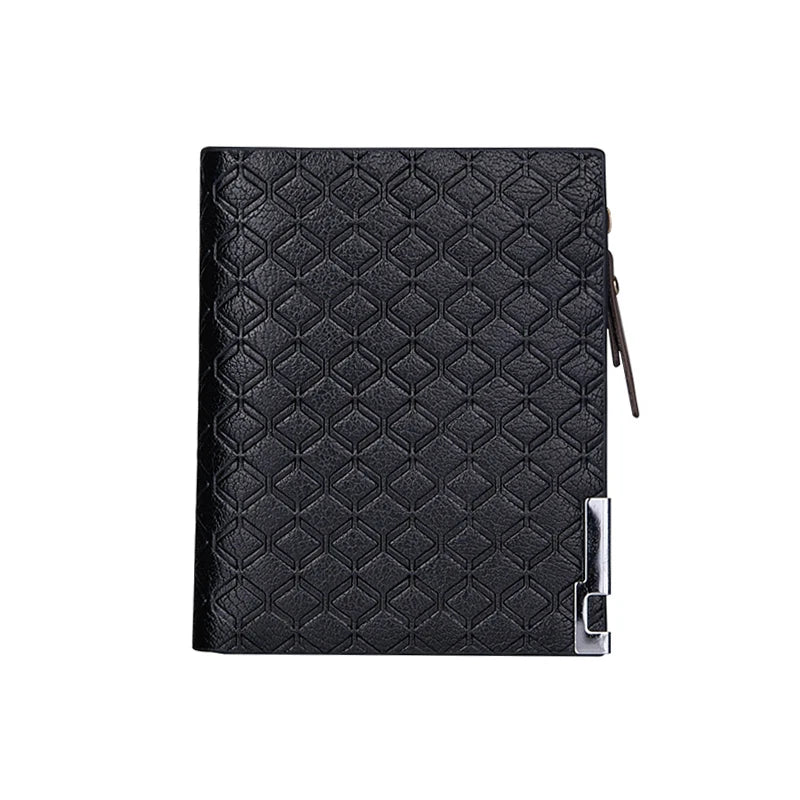 Men's Short Wallet PU Big Zippers Pocket Vintage Man Purse