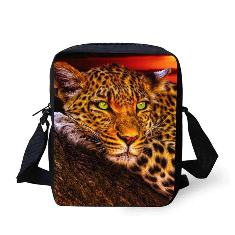 Leopard Mini Messenger Bag Women Travel Crossbody Shoulderbag