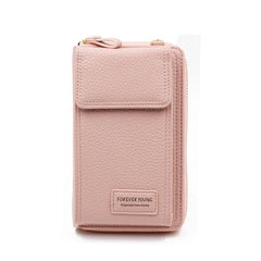Litchi Pattern Mobile Phone Bag PU Zipper Single-Shoulder Women's Bag