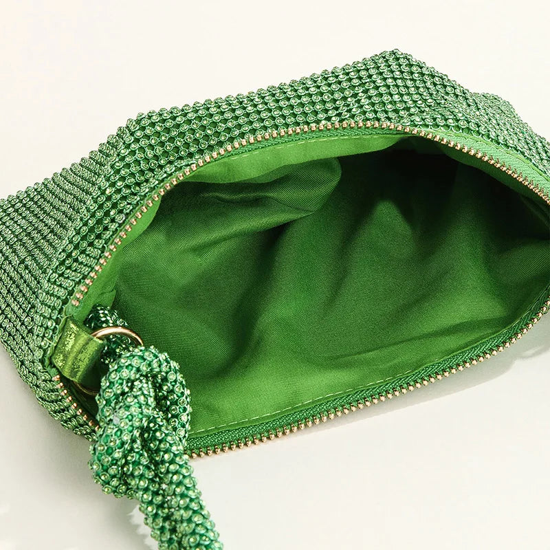 Hobos Shoulder Bag Rhinestone Evening Clutch Crystal Handbag Party Purse B499