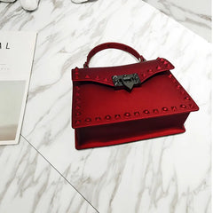 Transparent Jelly Shoulder Bag with Rivet Detail