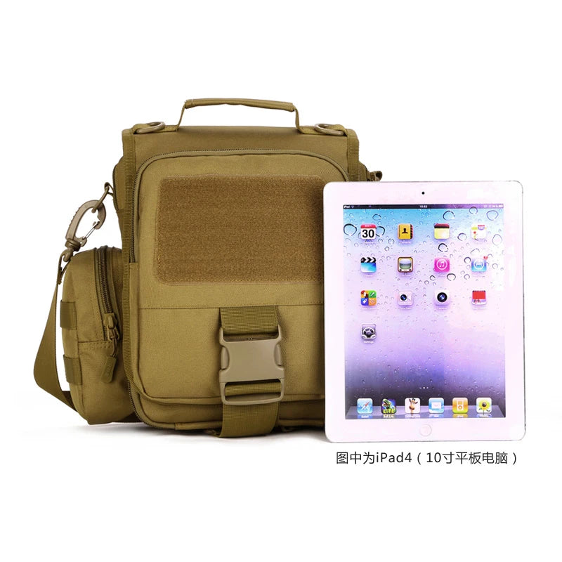 Unisex Camouflage Messenger Bag with Removable Pouch