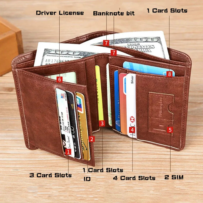 Men's Leather Wallet for Men - Classic Bifold Design