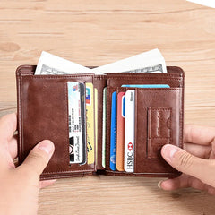 Men's Leather Wallet for Men - Classic Bifold Design