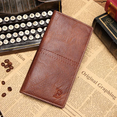 Men's Vintage Brown Slim Wallet Short Dollar Bifold