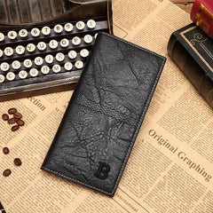 Men's Vintage Brown Slim Wallet Short Dollar Bifold