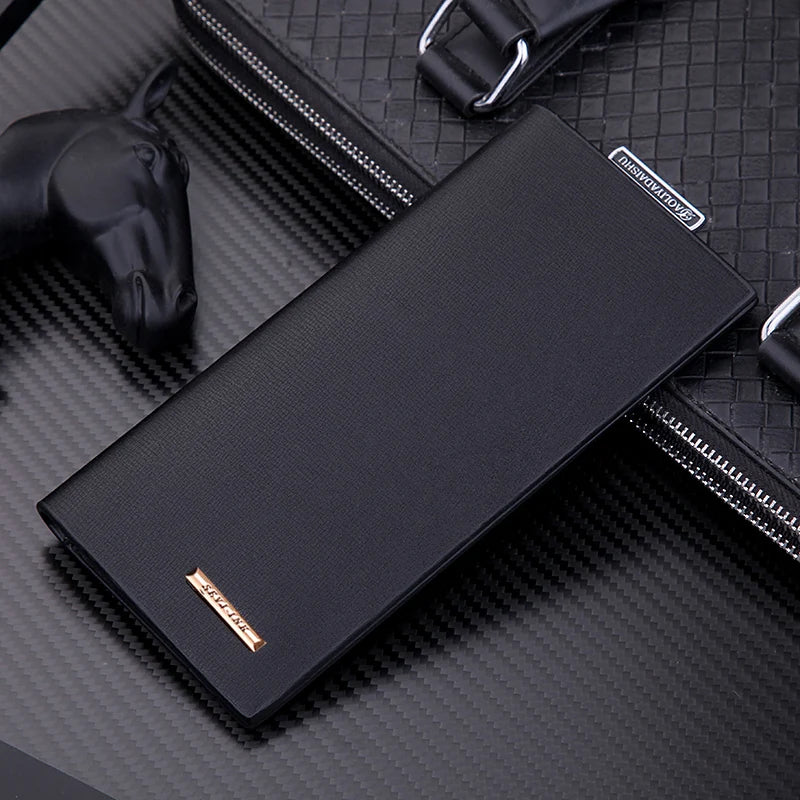 Men's Wallet Clutch Bag Long Slim Billfold Synthetic Leather Perfect Purse