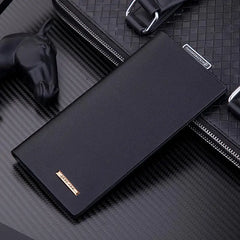 Men's Wallet Clutch Bag Long Slim Billfold Synthetic Leather Perfect Purse