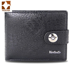 Men's Leather Wallet Clutch Bag Short Hasp Wallet